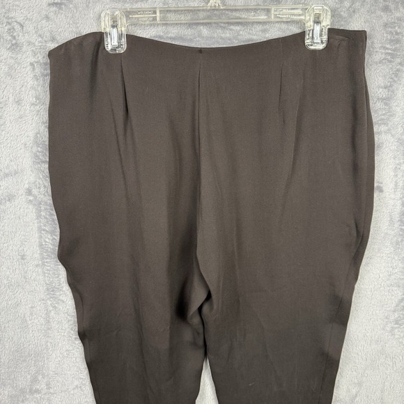 Eileen Fisher Silk Georgette Crepe Pants Womens Large Black Straight Leg NWT - Picture 6 of 7
